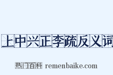 上中兴正李疏反义词是什么意思的图片